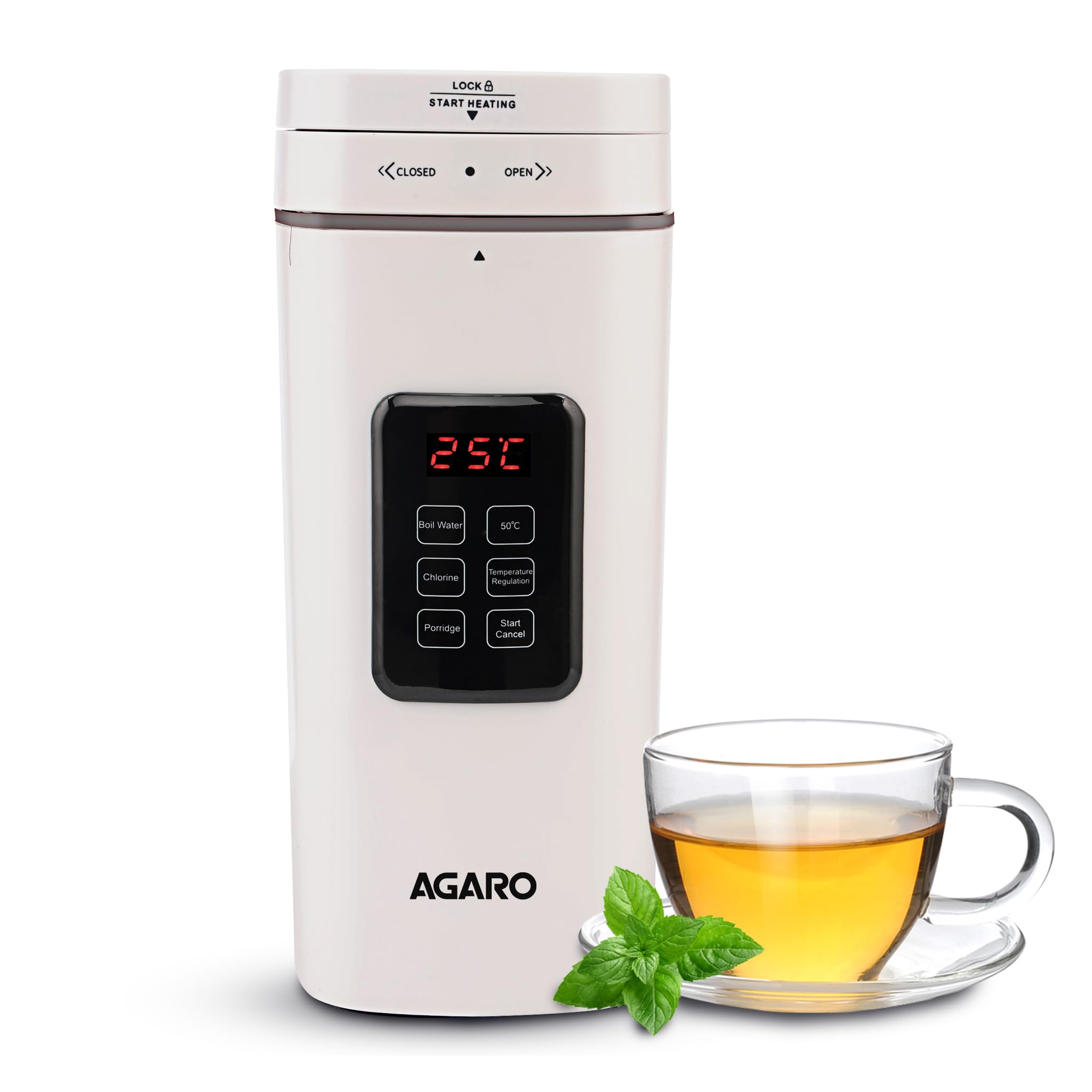 Agaro Delite Portable Electric Kettle, 500 Ml, Fast Boiling, Adjustable Temperature, Keep Warm, Dechlorination, Porridge, Double